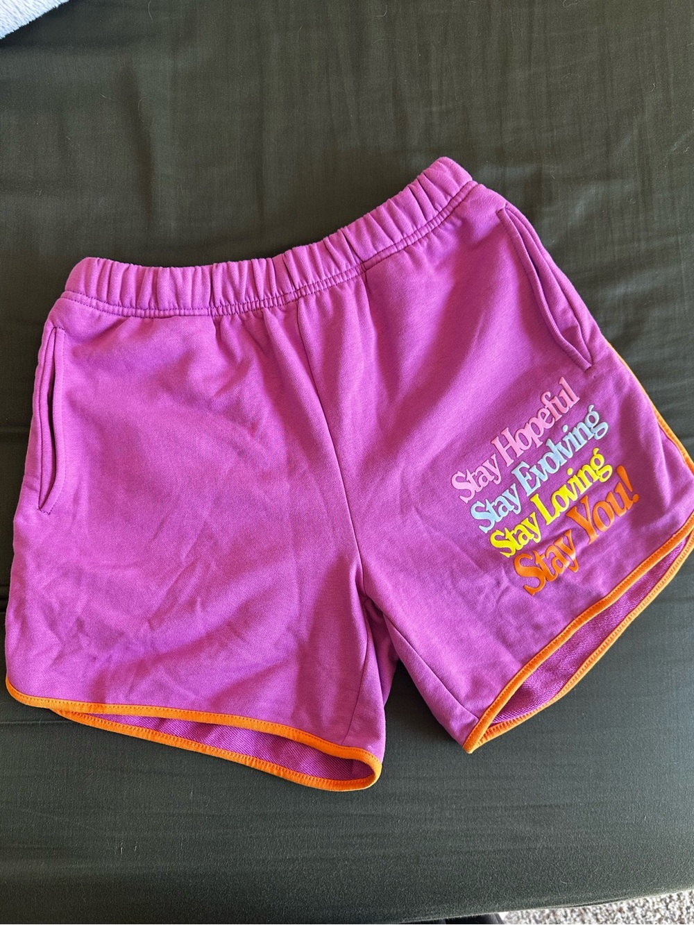 Stay You Pink Women's Athletic Shorts with Contrast Trim